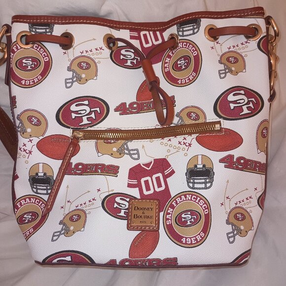 NWOT DOONEY & BOURKE 49ERS DRAWSTRING PURSE - Picture 1 of 16